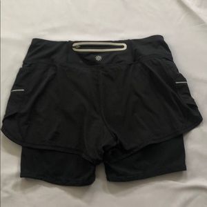 Athleta 2 in 1 Black Shorts